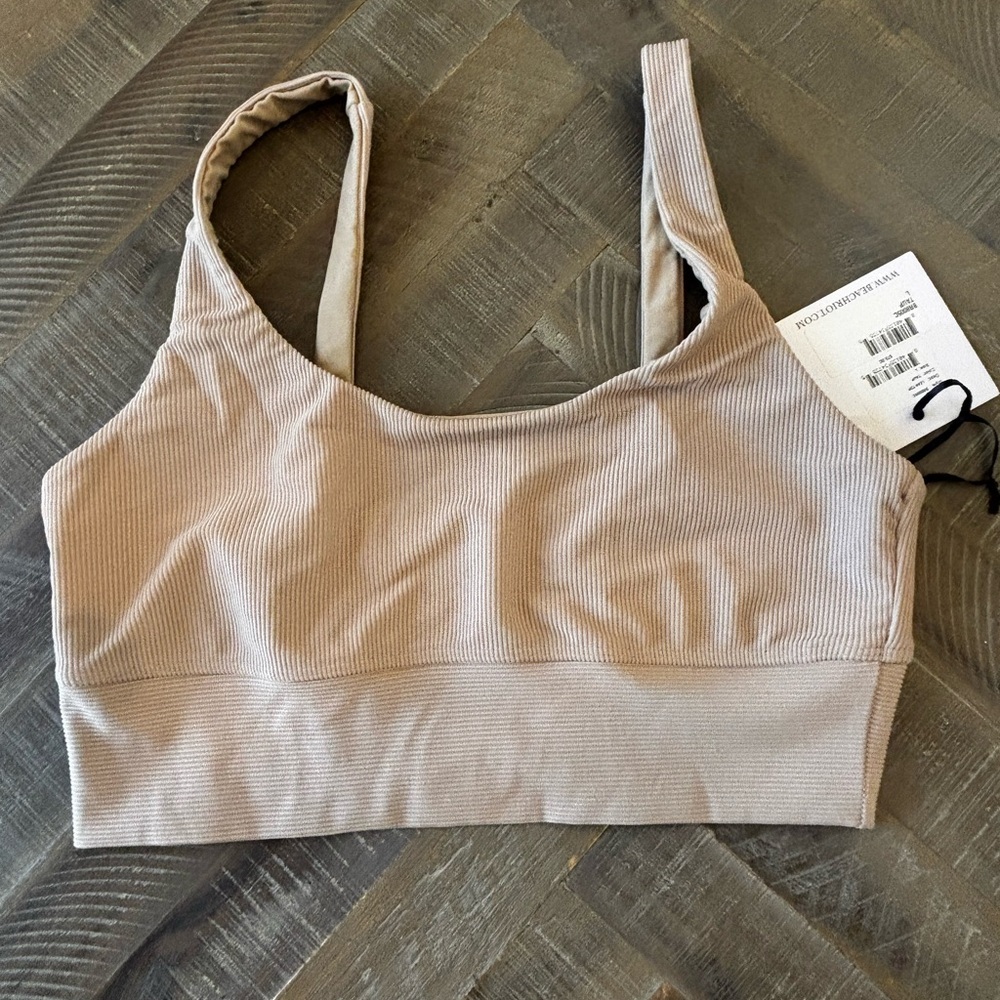 Beach Riot Leah Top Ribbed Sports Bra Crop Tank Activewear Gym Yoga Athleisure